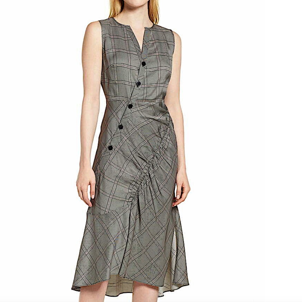 Lewit sleeveless plaid midi dress